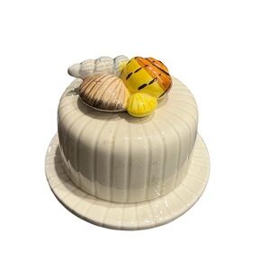 Fitz and Floyd Coquille Cheese Keeper with Lid Vintage 1976 rare 6”